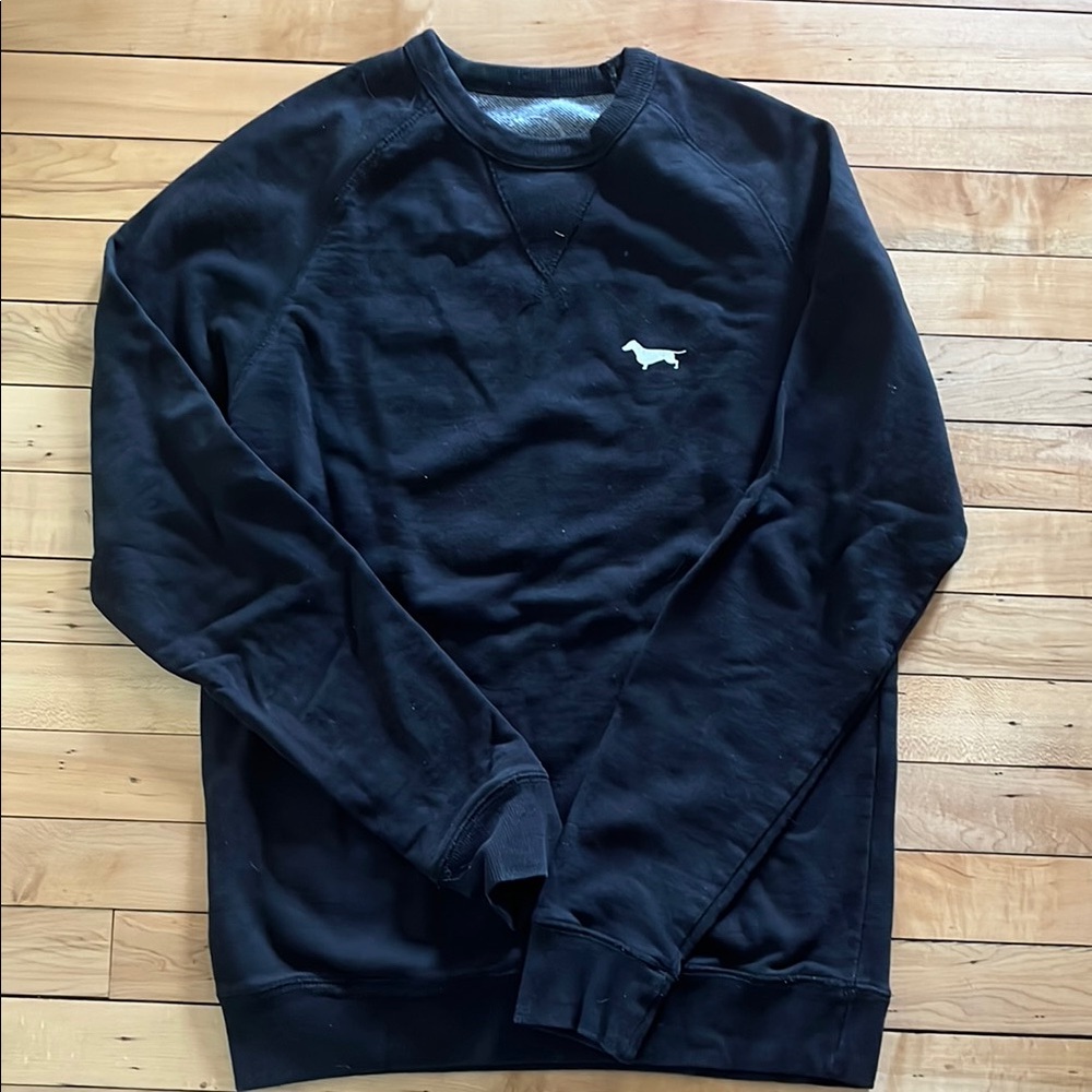 Classic Black Crewneck Sweater with Logo